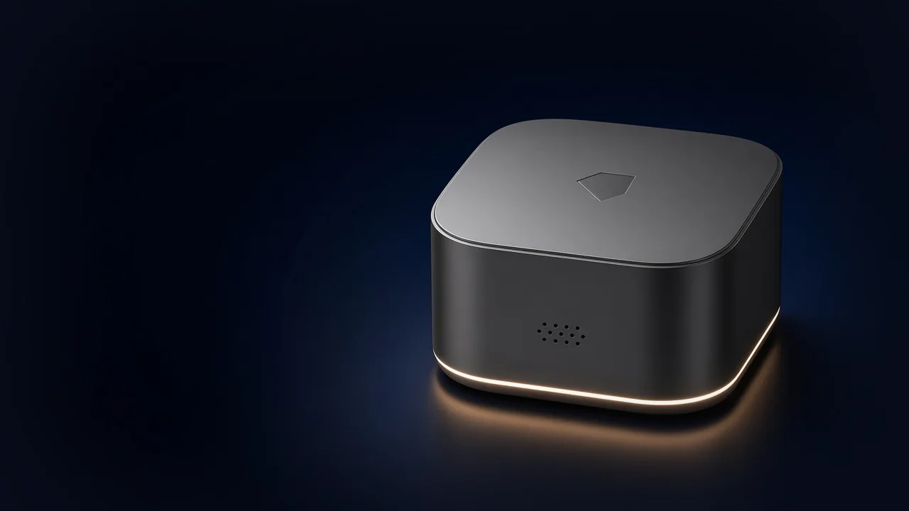 The Pro hub glowing on a dark navy stage.