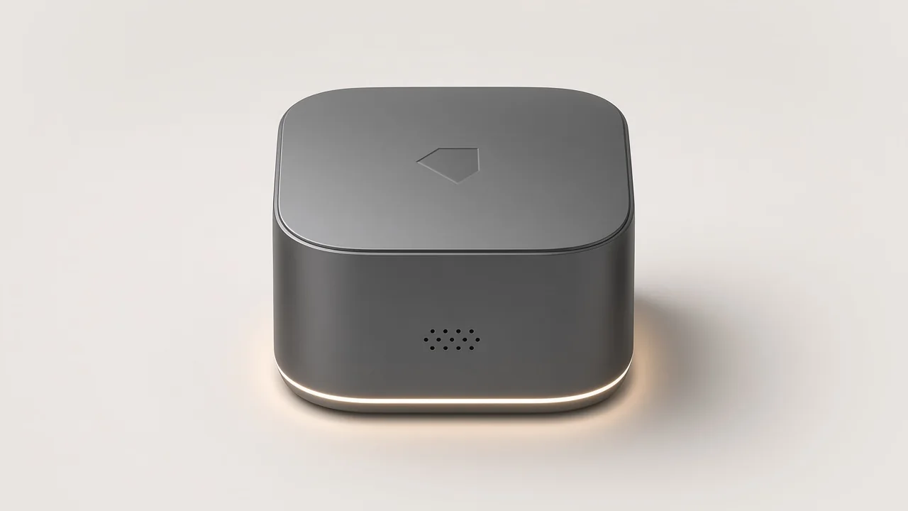 ZoomProp Home Pro pack: a medium graphite hub, fuse box plug-in, heat and motion sensor, four beacons, and four smart plugs.